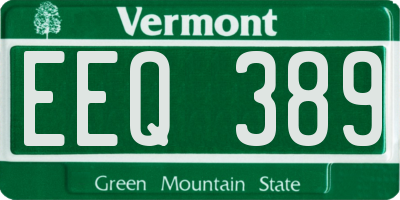 VT license plate EEQ389