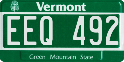 VT license plate EEQ492