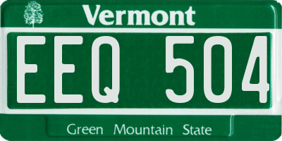 VT license plate EEQ504