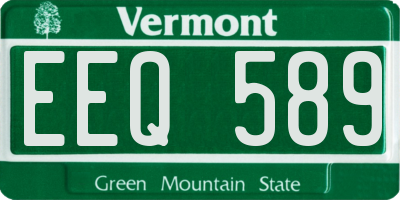 VT license plate EEQ589