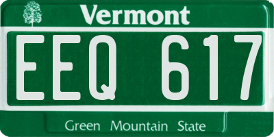 VT license plate EEQ617
