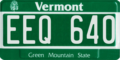 VT license plate EEQ640