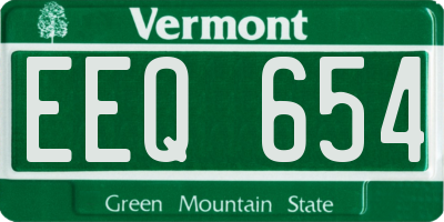 VT license plate EEQ654