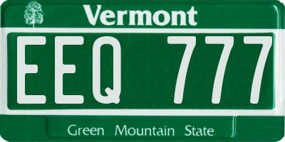 VT license plate EEQ777
