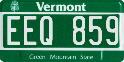 VT license plate EEQ859