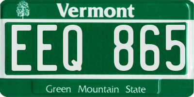 VT license plate EEQ865