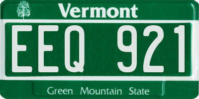 VT license plate EEQ921