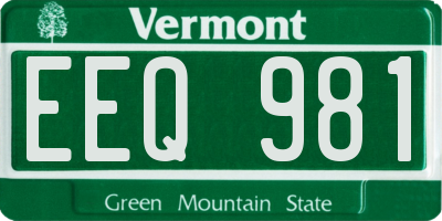VT license plate EEQ981