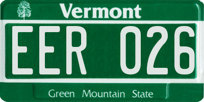 VT license plate EER026