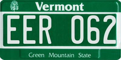 VT license plate EER062