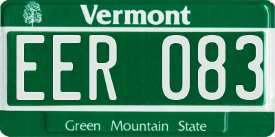 VT license plate EER083