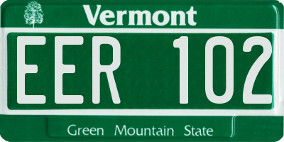 VT license plate EER102