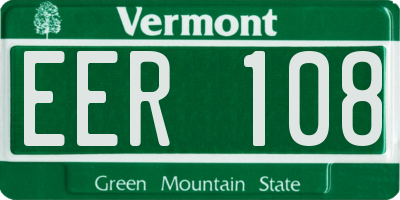 VT license plate EER108