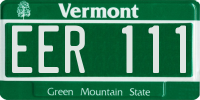 VT license plate EER111