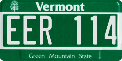 VT license plate EER114