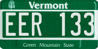 VT license plate EER133