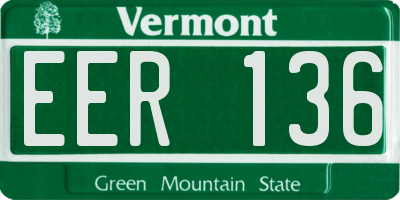 VT license plate EER136