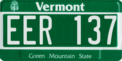 VT license plate EER137