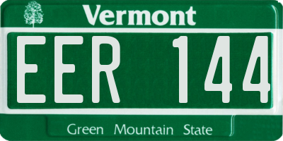VT license plate EER144