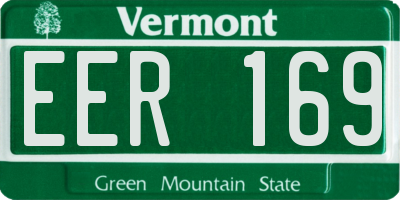 VT license plate EER169