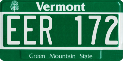 VT license plate EER172