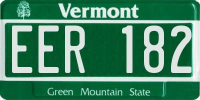 VT license plate EER182