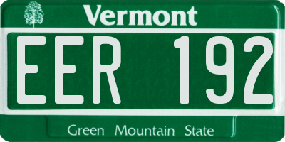 VT license plate EER192