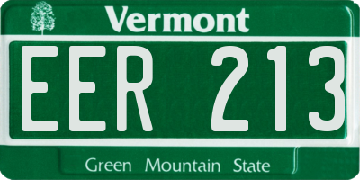 VT license plate EER213