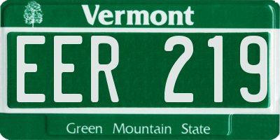 VT license plate EER219