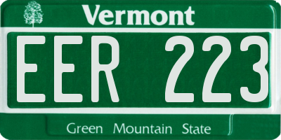 VT license plate EER223