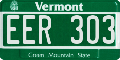 VT license plate EER303