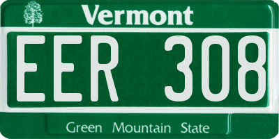 VT license plate EER308