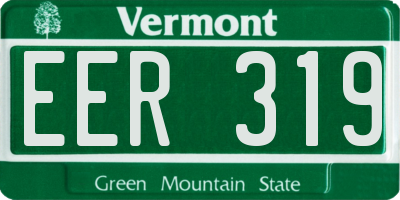 VT license plate EER319