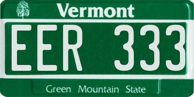 VT license plate EER333