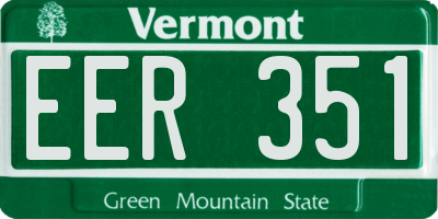 VT license plate EER351
