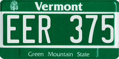 VT license plate EER375