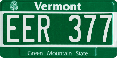 VT license plate EER377