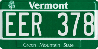 VT license plate EER378