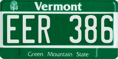 VT license plate EER386