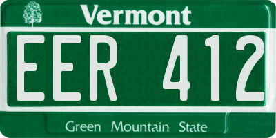 VT license plate EER412