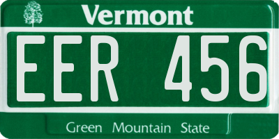 VT license plate EER456
