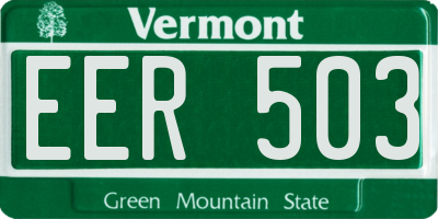 VT license plate EER503