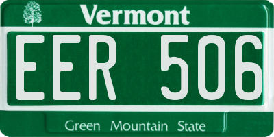 VT license plate EER506