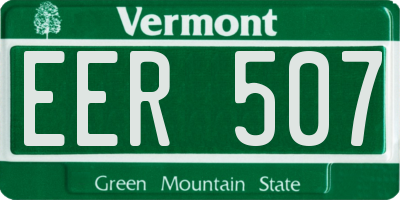 VT license plate EER507