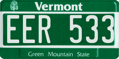 VT license plate EER533
