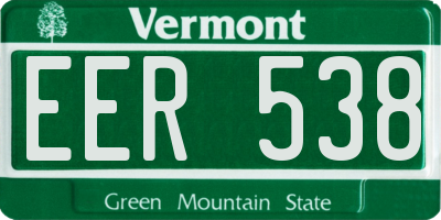 VT license plate EER538