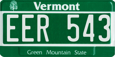 VT license plate EER543