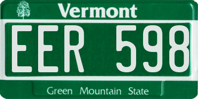 VT license plate EER598