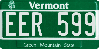 VT license plate EER599
