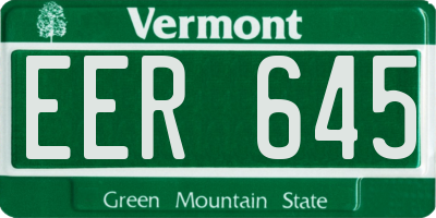 VT license plate EER645